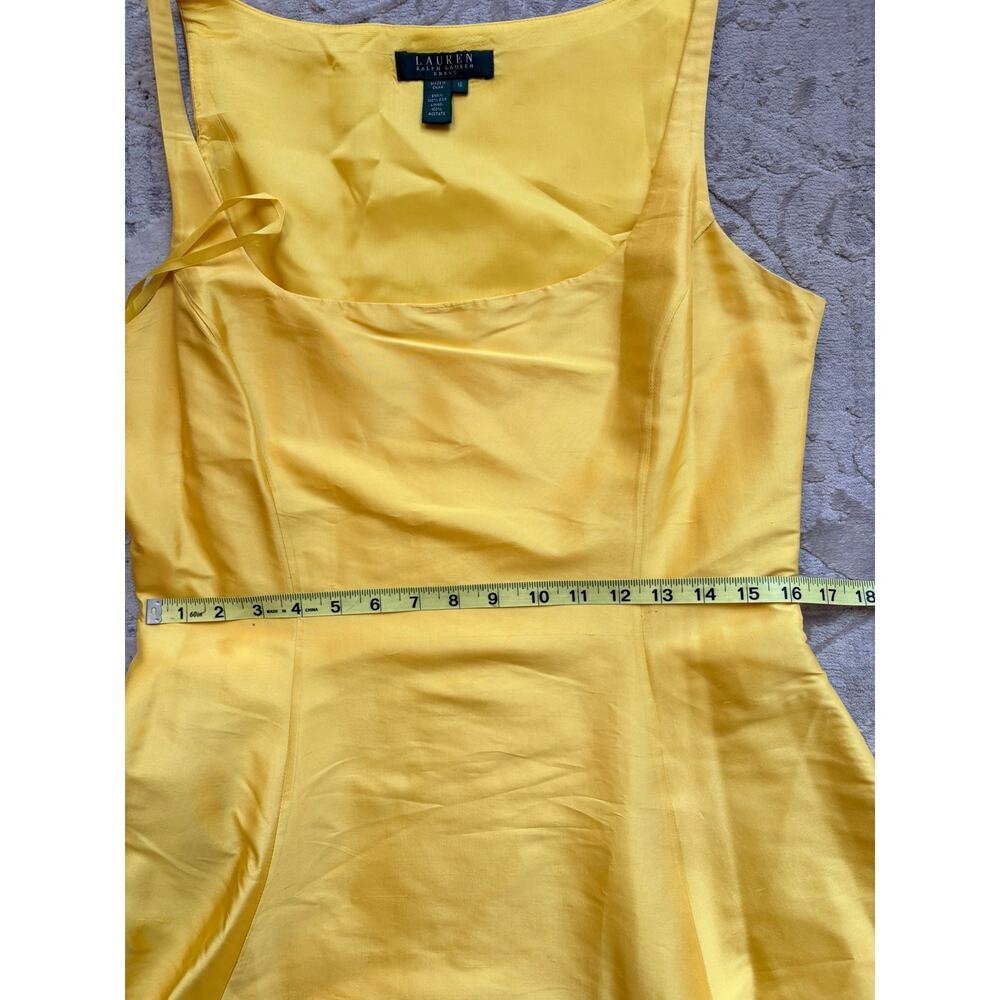 Ralph Lauren Gorgeous 100% Silk Yellow Kentucky Derby Dress Women’s Size 10 - Picture 7 of 9